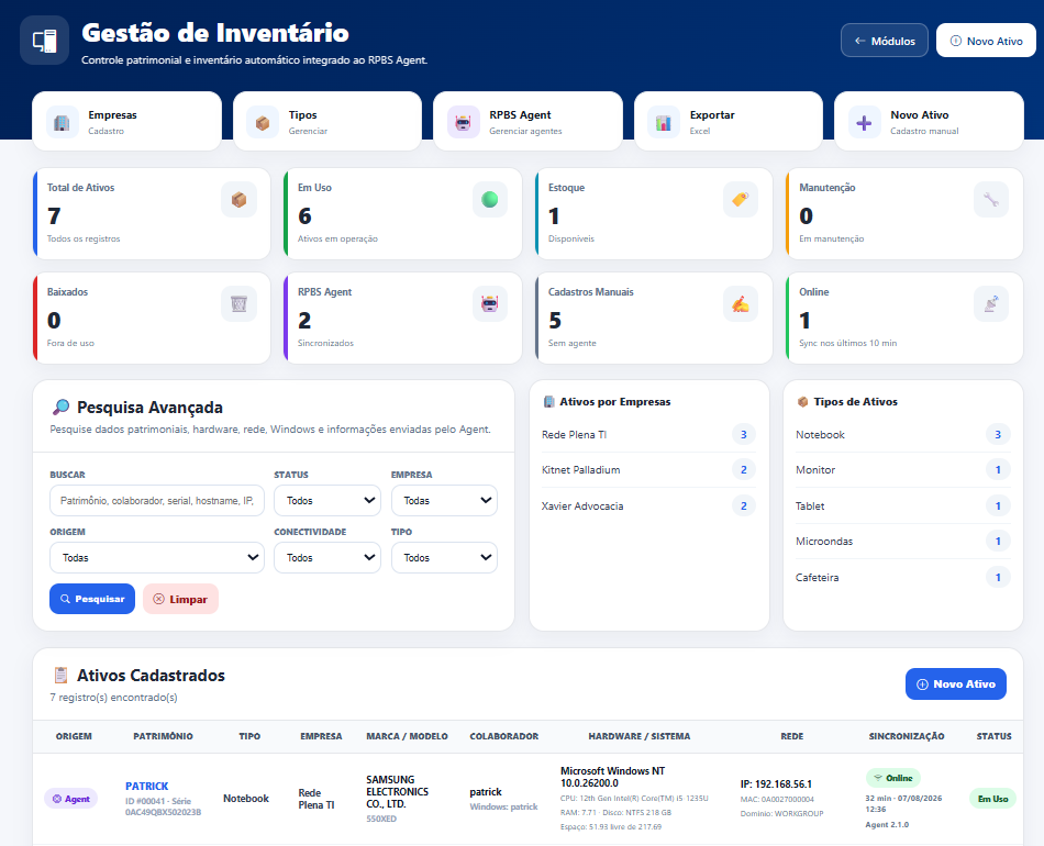 Sistema de Inventário de TI da Rede Plena